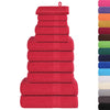 12 Piece Towel Set Red 360 gsm 100% Cotton