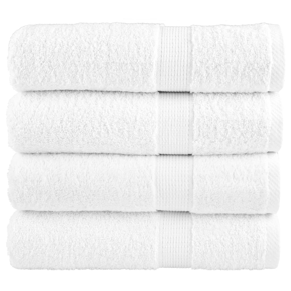 Premium Bath Towels "SOLUND" 4 pcs White 100x150 cm 600 gsm