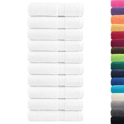 Premium Bath Towels "SOLUND" 10 pcs White 100x150 cm 600 gsm