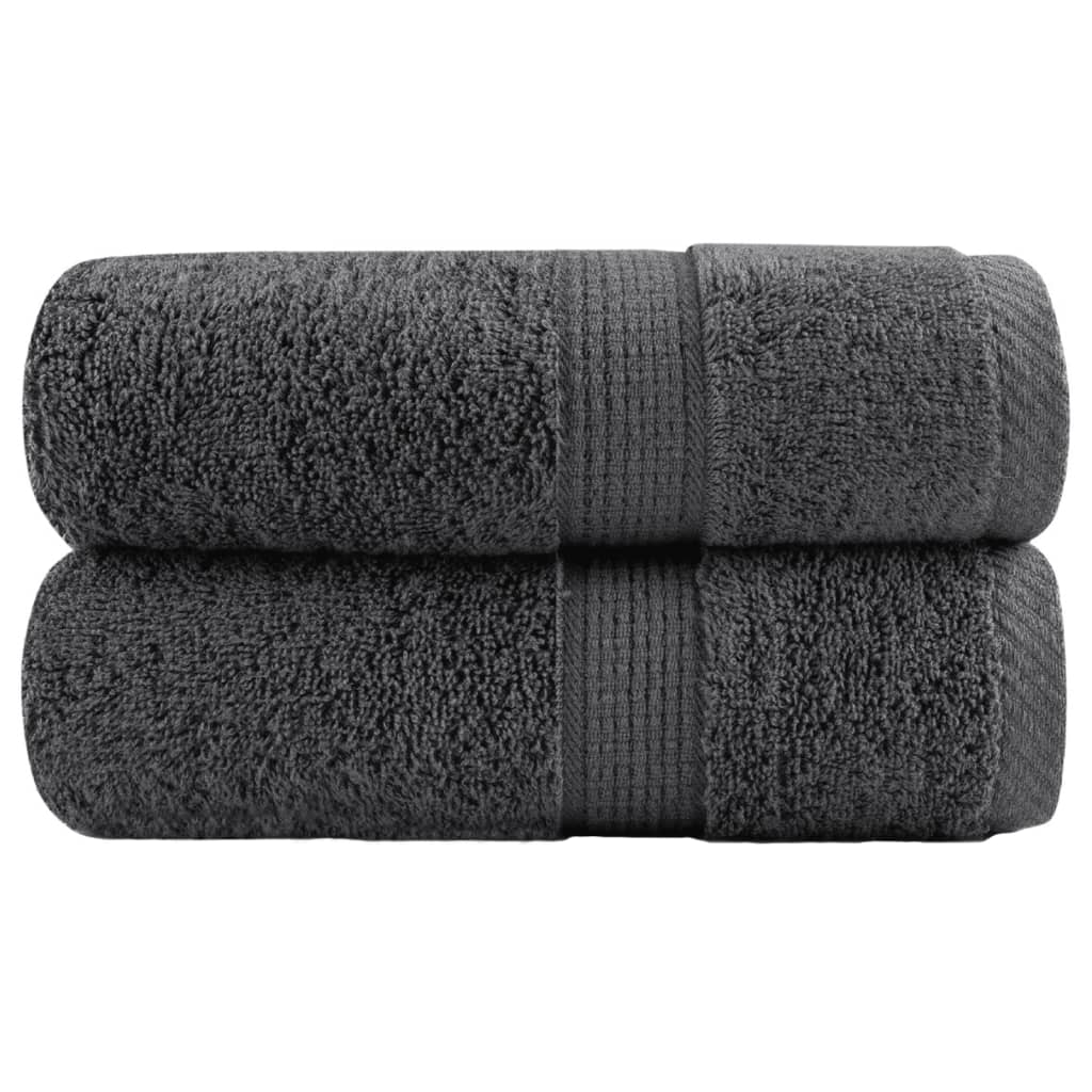 Premium Guest Towels "SOLUND" 2 pcs Anthracite 30x50 cm 600 gsm