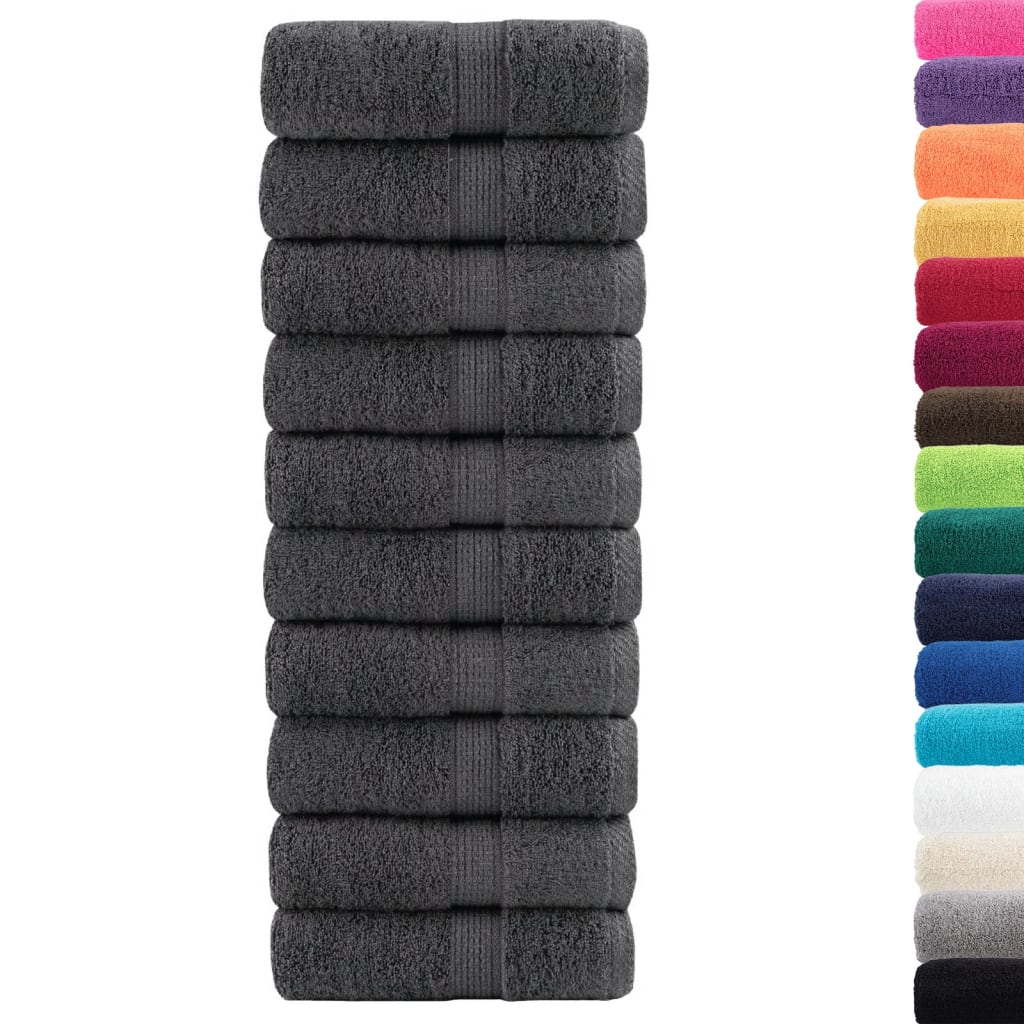 Premium Guest Towels "SOLUND" 10 pcs Anthracite 30x50 cm 600 gsm