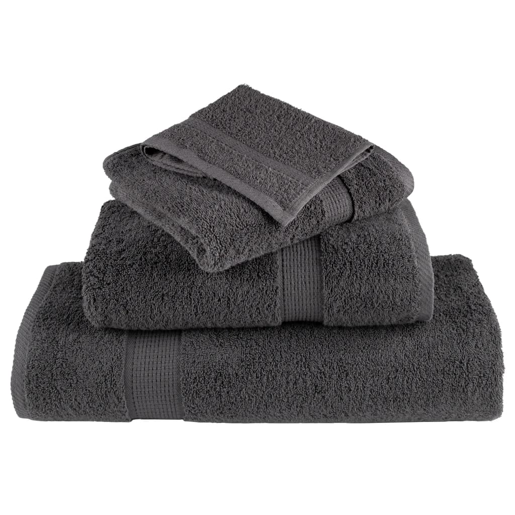 Premium Hand Towels "SOLUND" 4 pcs Anthracite 50x100 cm 600 gsm