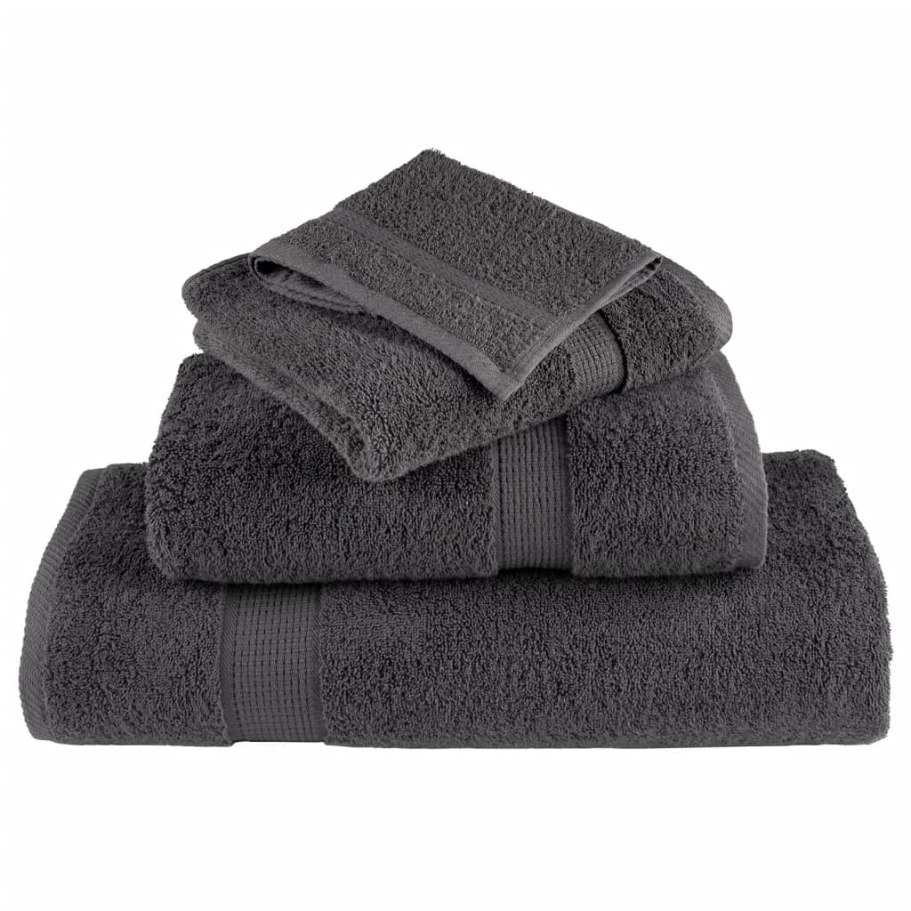 Premium Bath Towels "SOLUND" 2 pcs Anthracite 100x150 cm 600 gsm