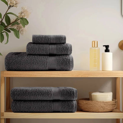 Premium Bath Towels "SOLUND" 4 pcs Anthracite 100x150 cm 600 gsm