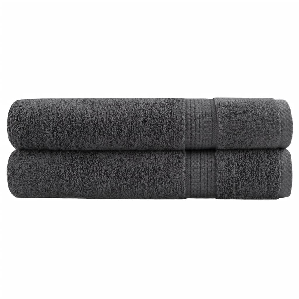 Premium Sauna Towels "SOLUND" 2 pcs Anthracite 80x200 cm 600 gsm