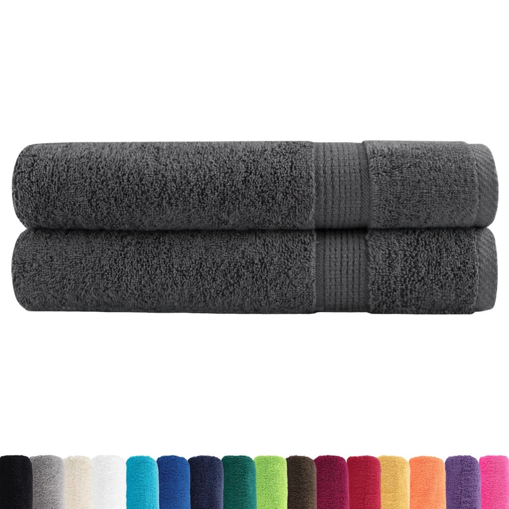 Premium Towels "SOLUND" 2 pcs Anthracite 100x200 cm 600 gsm