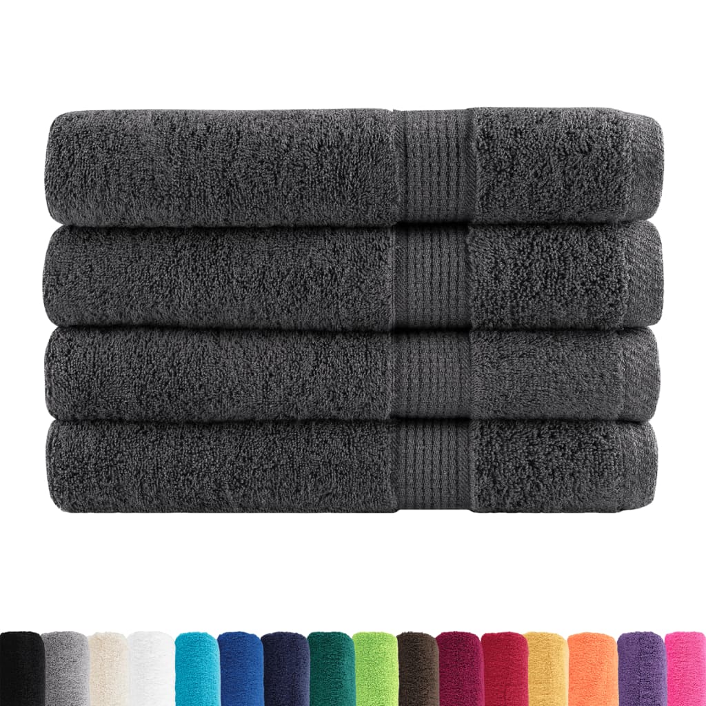 Premium Towels "SOLUND" 4 pcs Anthracite 100x200 cm 600 gsm