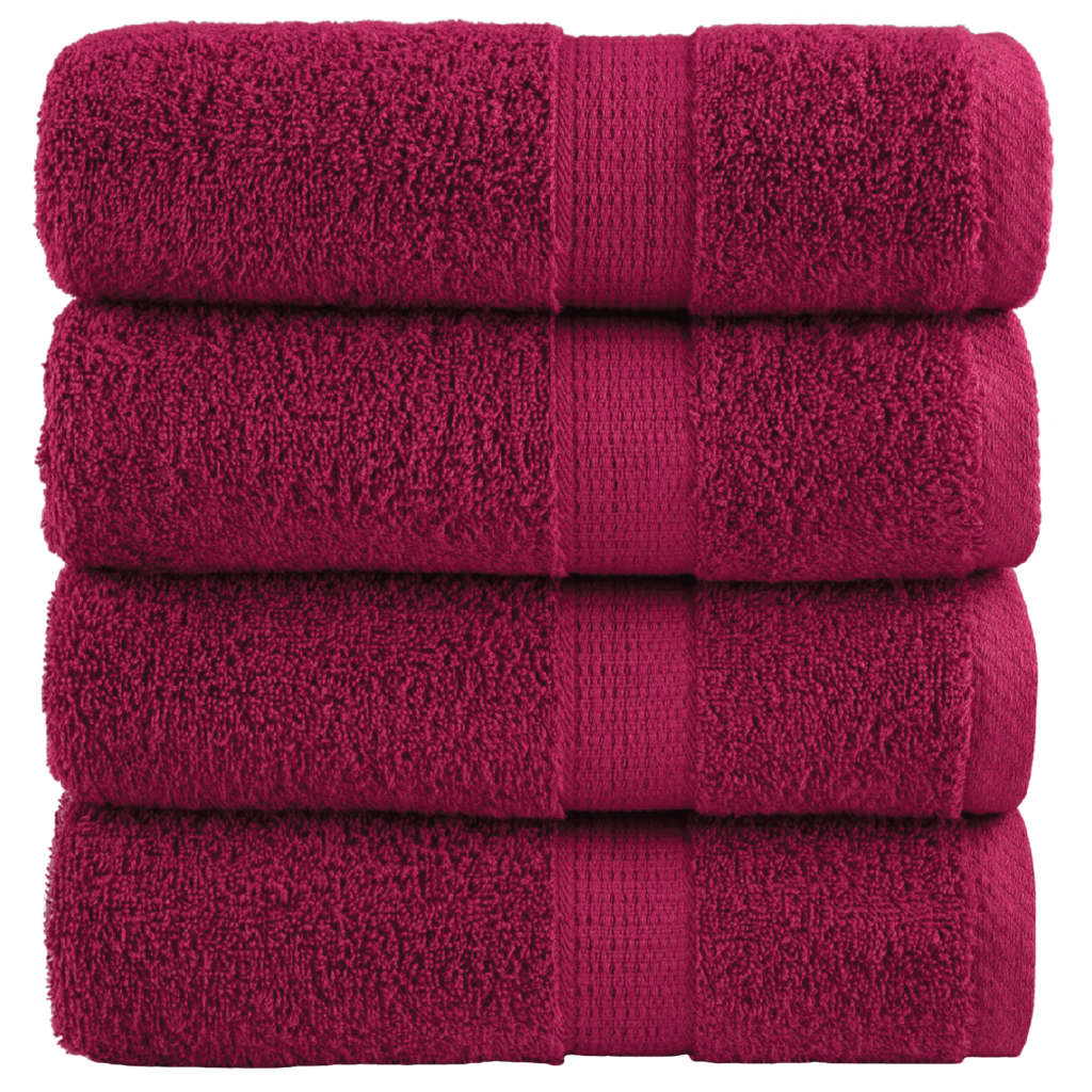 Premium Guest Towels "SOLUND" 4 pcs Bordeaux 30x50 cm 600 gsm