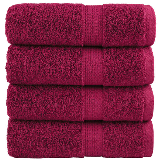 Premium Guest Towels "SOLUND" 4 pcs Bordeaux 30x50 cm 600 gsm