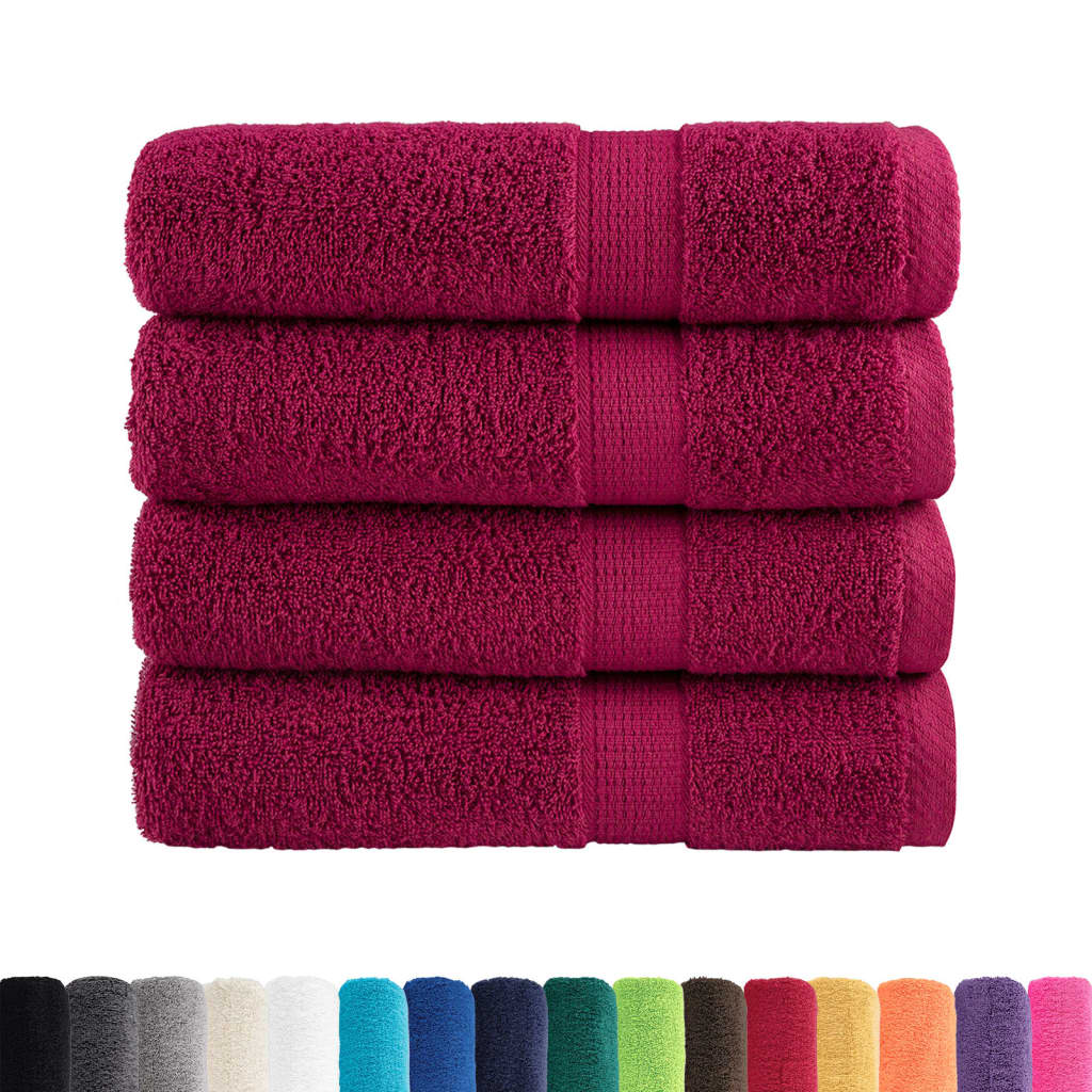 Premium Hand Towels "SOLUND" 4 pcs Bordeaux 50x100 cm 600 gsm