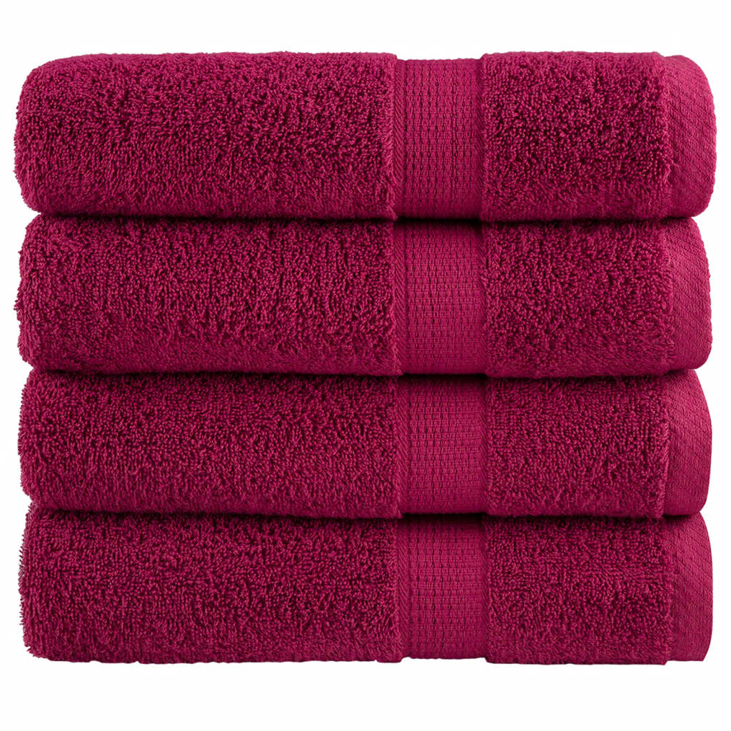 Premium Shower Towels "SOLUND" 4 pcs Bordeaux 70x140 cm 600 gsm