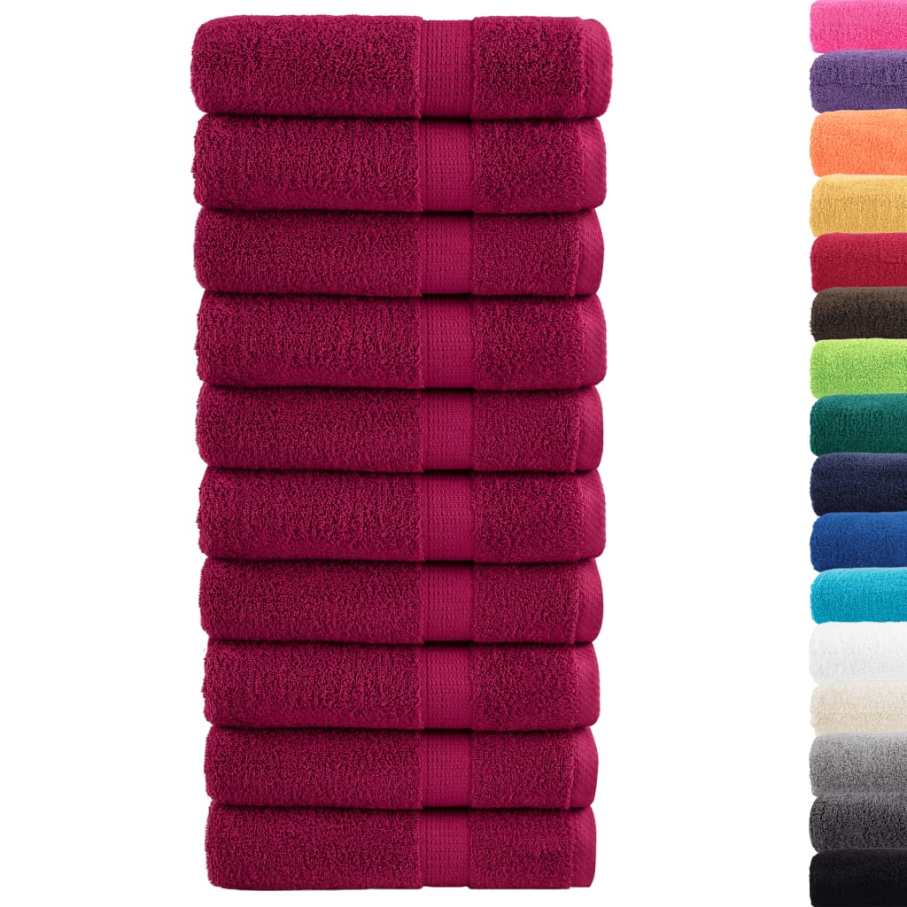 Premium Bath Towels "SOLUND" 10 pcs Bordeaux 100x150 cm 600 gsm