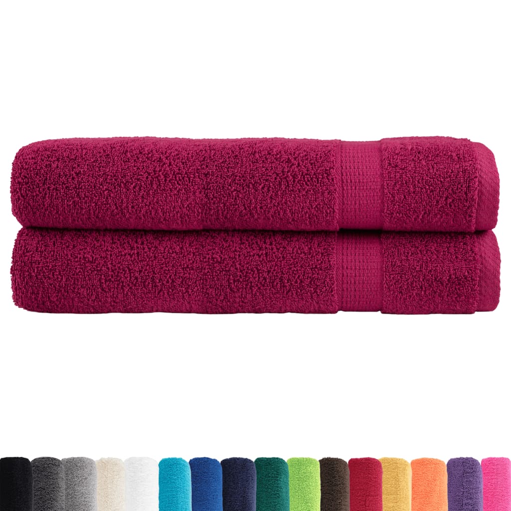 Premium Sauna Towels "SOLUND" 2 pcs Bordeaux 80x200 cm 600 gsm
