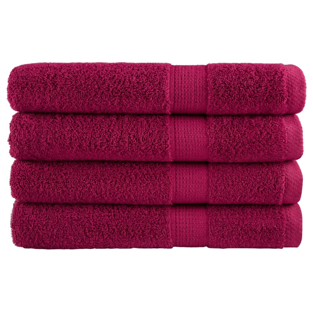 Premium Sauna Towels "SOLUND" 4 pcs Bordeaux 80x200 cm 600 gsm