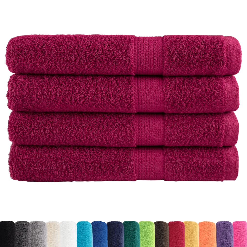 Premium Towels "SOLUND" 4 pcs Bordeaux 100x200 cm 600 gsm
