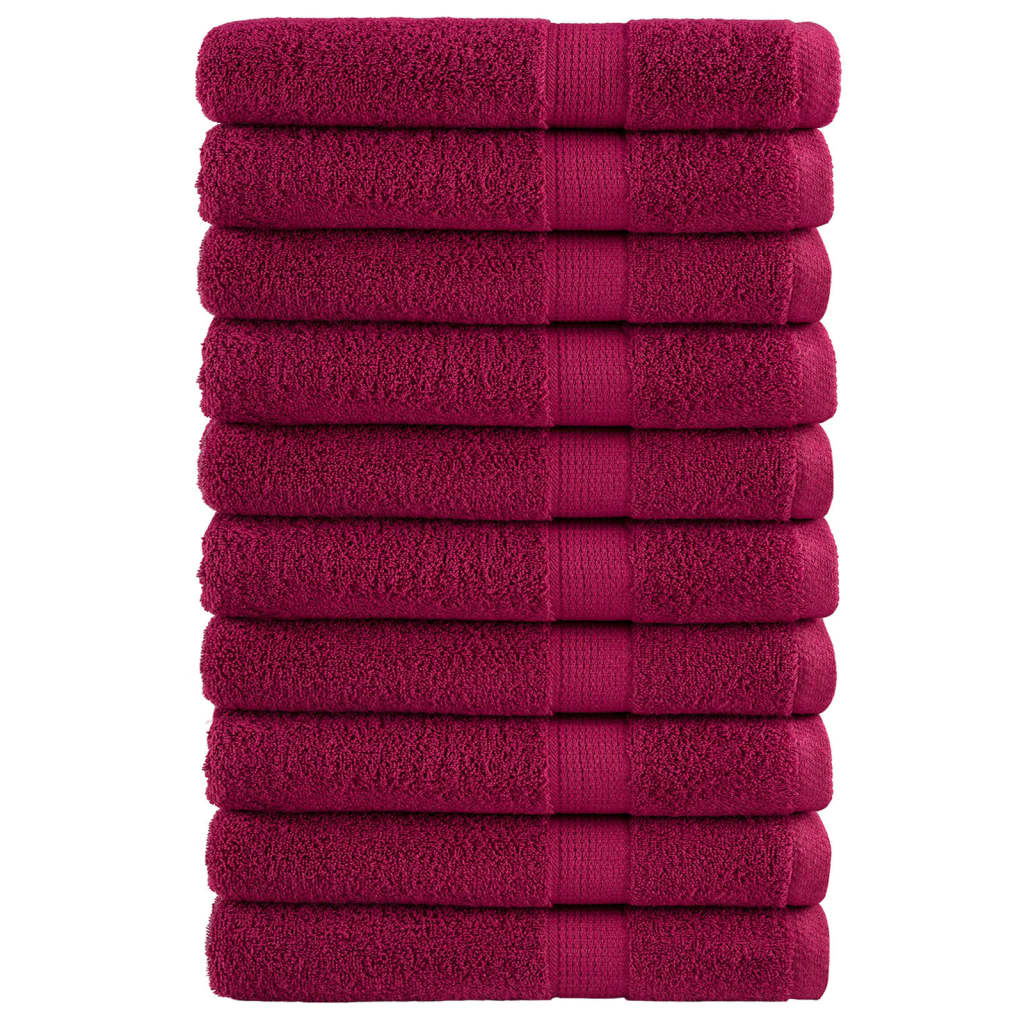 Towel | Set of 10 | Bordeaux | 100% ring-spun cotton | XXL | Towel