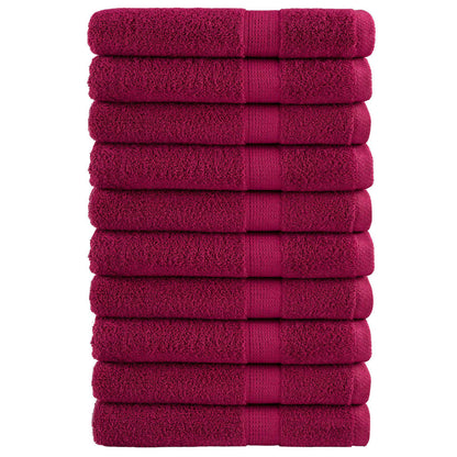 Towel | Set of 10 | Bordeaux | 100% ring-spun cotton | XXL | Towel