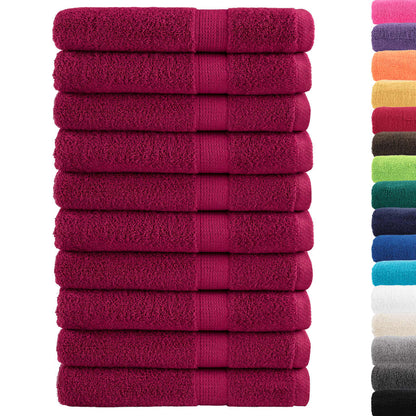 Towel | Set of 10 | Bordeaux | 100% ring-spun cotton | XXL | Towel