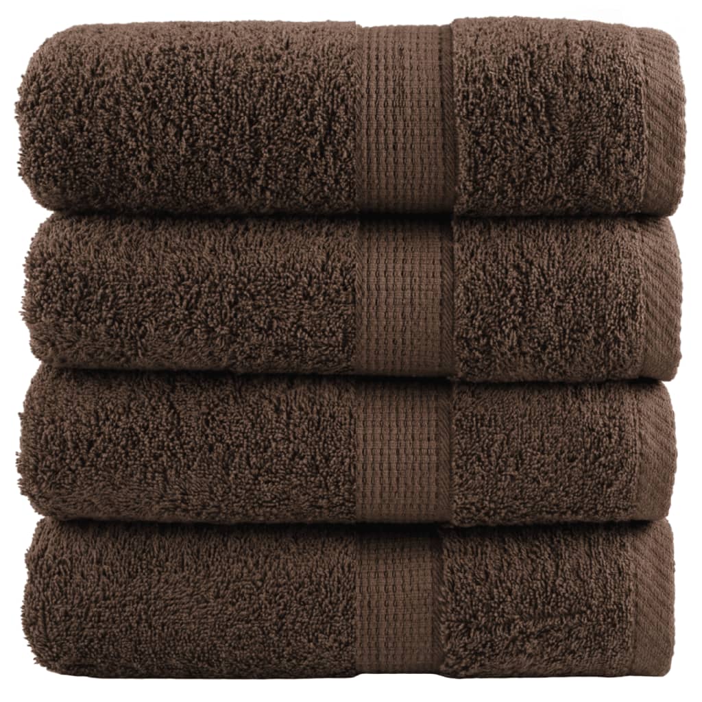 Premium Wash Towels "SOLUND" 4 pcs Brown 30x30 cm 600 gsm