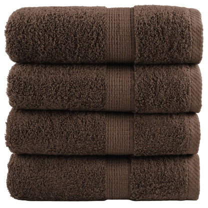 Premium Wash Towels "SOLUND" 4 pcs Brown 30x30 cm 600 gsm