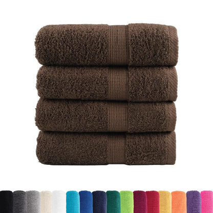 Premium Wash Towels "SOLUND" 4 pcs Brown 30x30 cm 600 gsm