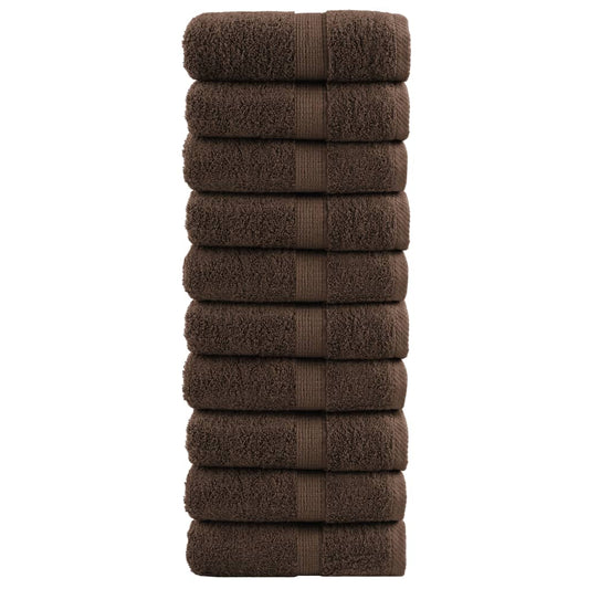 Premium Wash Towels "SOLUND" 10 pcs Brown 30x30 cm 600 gsm