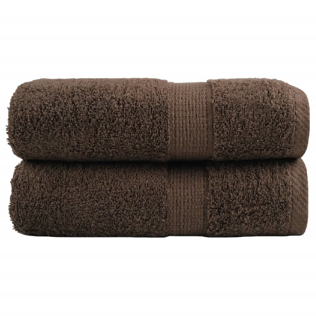 Premium Guest Towels "SOLUND" 2 pcs Brown 30x50 cm 600 gsm
