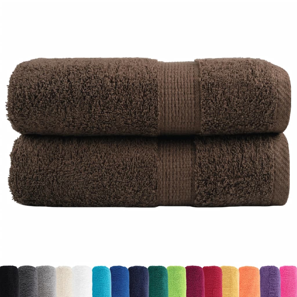 Premium Guest Towels "SOLUND" 2 pcs Brown 30x50 cm 600 gsm