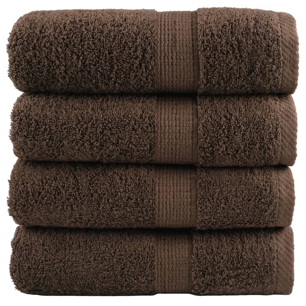 Premium Guest Towels "SOLUND" 4 pcs Brown 30x50 cm 600 gsm