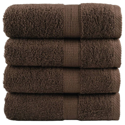 Premium Guest Towels "SOLUND" 4 pcs Brown 30x50 cm 600 gsm