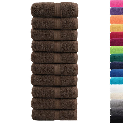 Premium Guest Towels "SOLUND" 10 pcs Brown 30x50 cm 600 gsm
