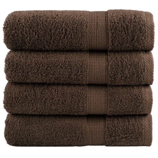 Premium Hand Towels "SOLUND" 4 pcs Brown 50x100 cm 600 gsm