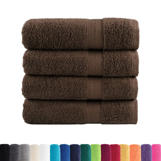 Premium Hand Towels "SOLUND" 4 pcs Brown 50x100 cm 600 gsm