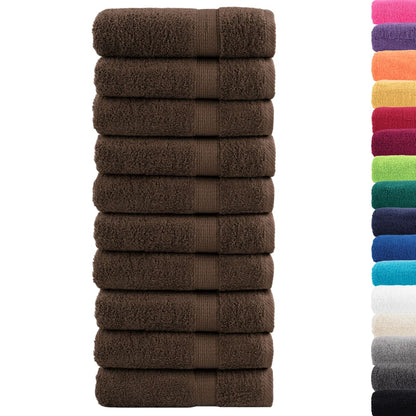 Premium Shower Towels "SOLUND" 10 pcs Brown 70x140 cm 600 gsm