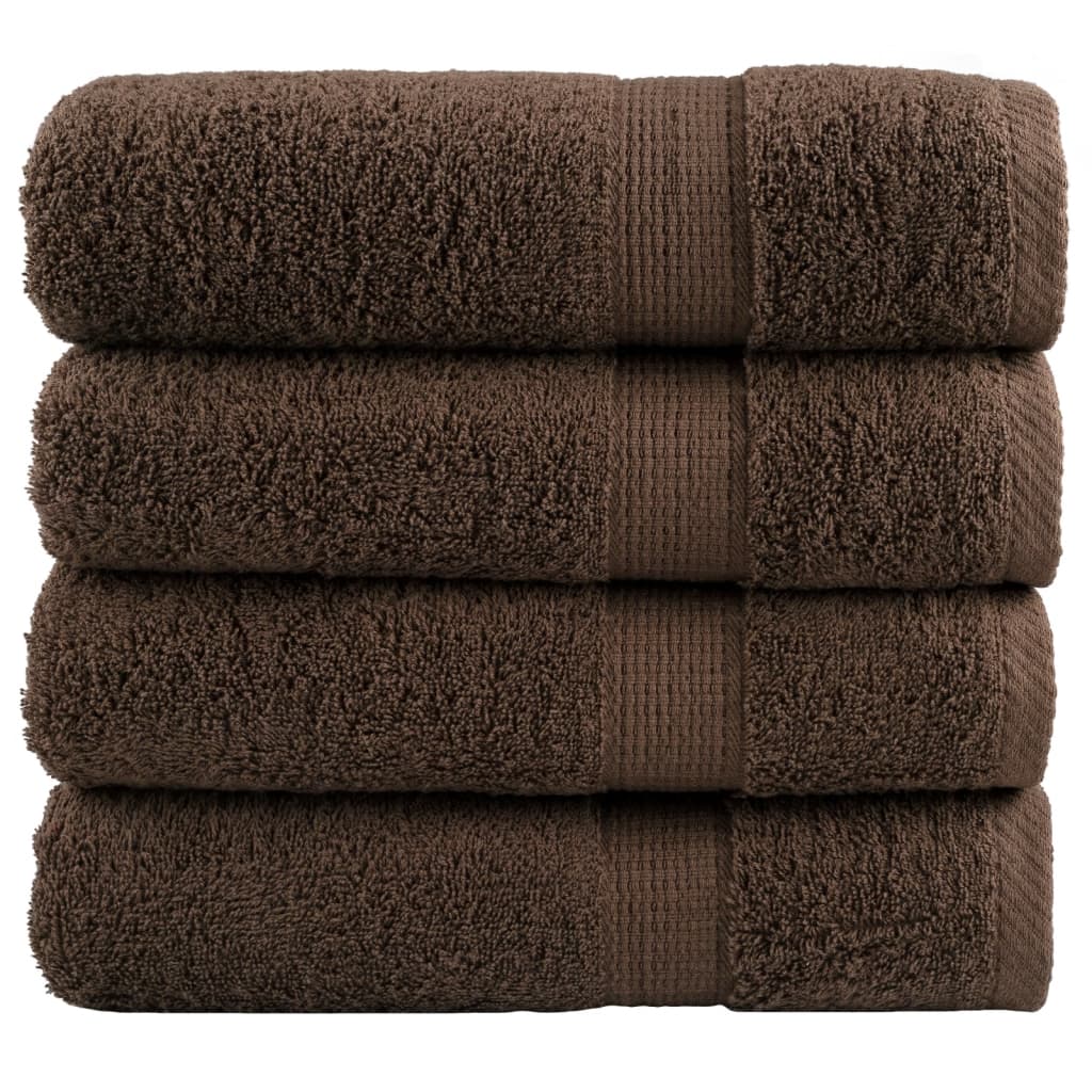 Premium Bath Towels "SOLUND" 4 pcs Brown 100x150 cm 600 gsm
