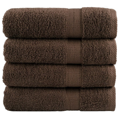 Premium Bath Towels "SOLUND" 4 pcs Brown 100x150 cm 600 gsm