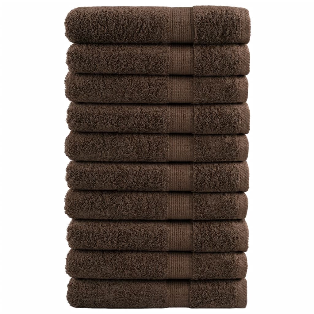 Premium Sauna Towels "SOLUND" 10 pcs Brown 80x200 cm 600 gsm