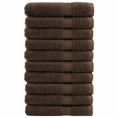 Premium Sauna Towels "SOLUND" 10 pcs Brown 80x200 cm 600 gsm
