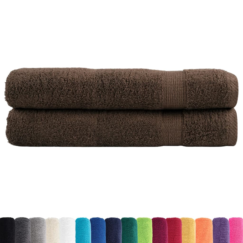 Premium Towels "SOLUND" 2 pcs Brown 100x200 cm 600 gsm
