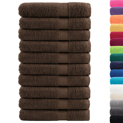 Premium Towels "SOLUND" 10 pcs Brown 100x200 cm 600 gsm