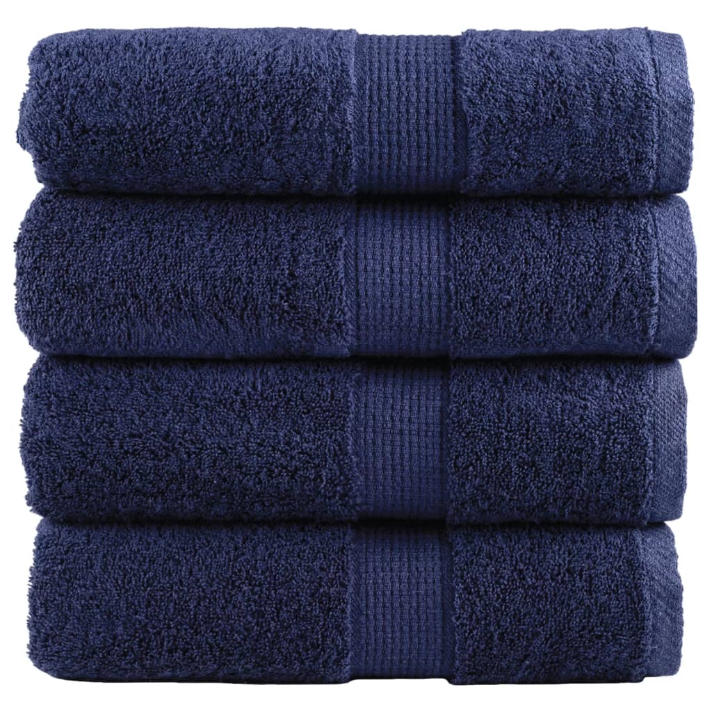 Premium Wash Towels "SOLUND" 4 pcs Navy Blue 30x30 cm 600 gsm