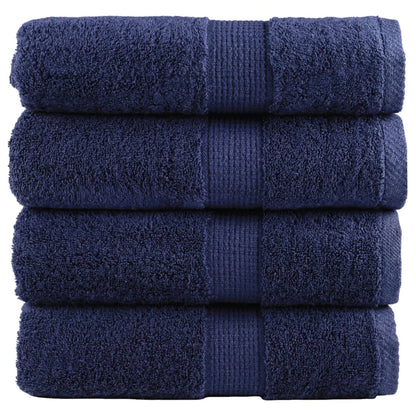 Premium Wash Towels "SOLUND" 4 pcs Navy Blue 30x30 cm 600 gsm