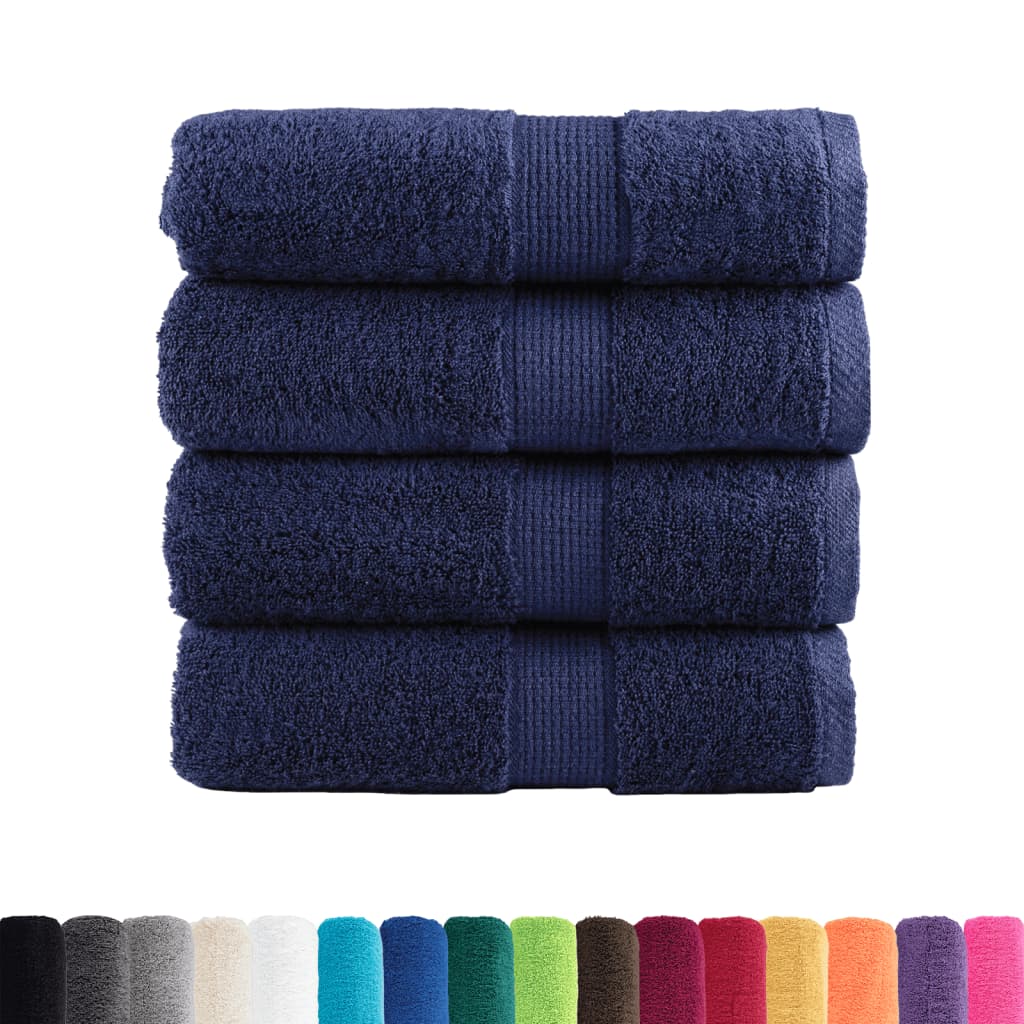 Premium Wash Towels "SOLUND" 4 pcs Navy Blue 30x30 cm 600 gsm