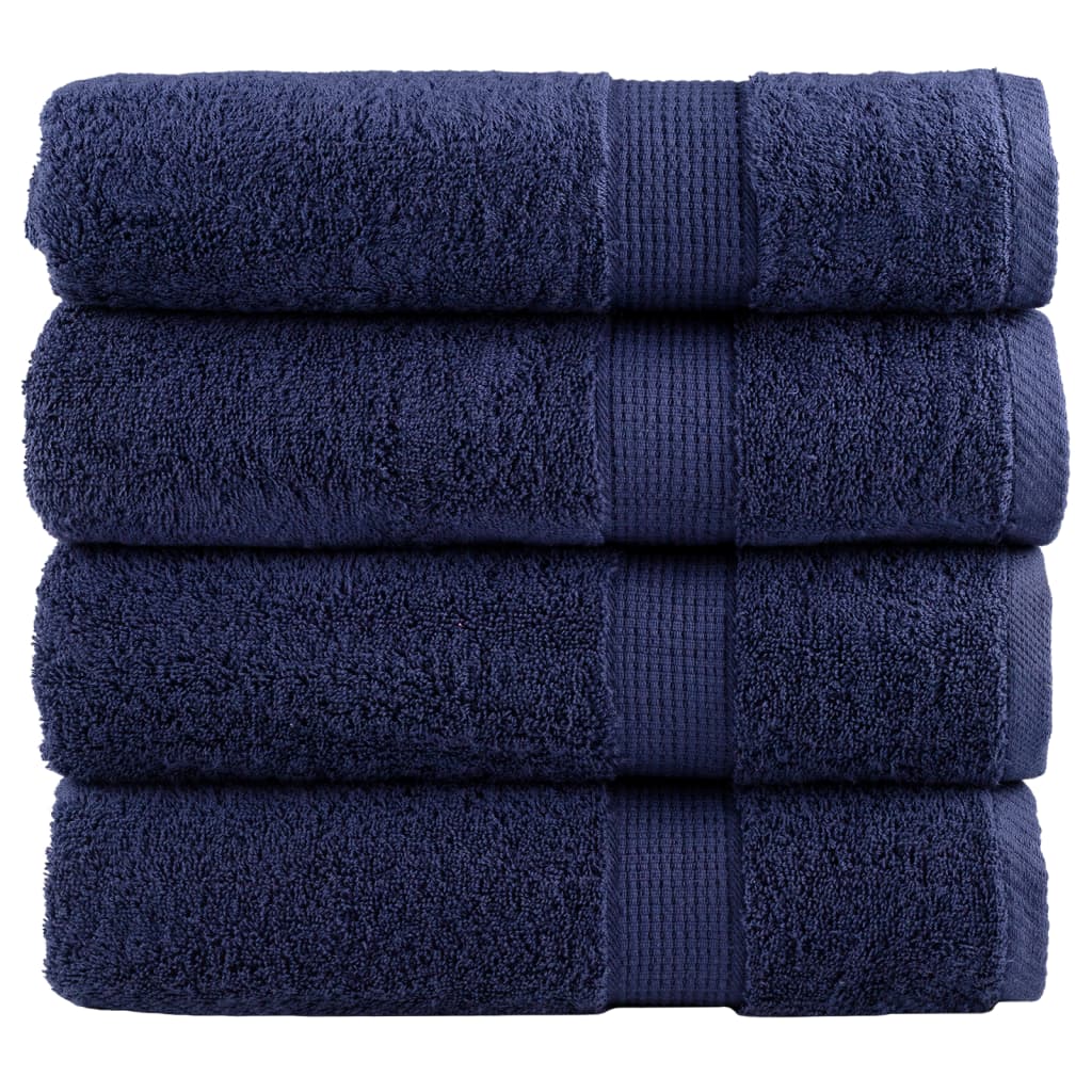 Premium Hand Towels "SOLUND" 4 pcs Navy Blue 50x100 cm 600 gsm