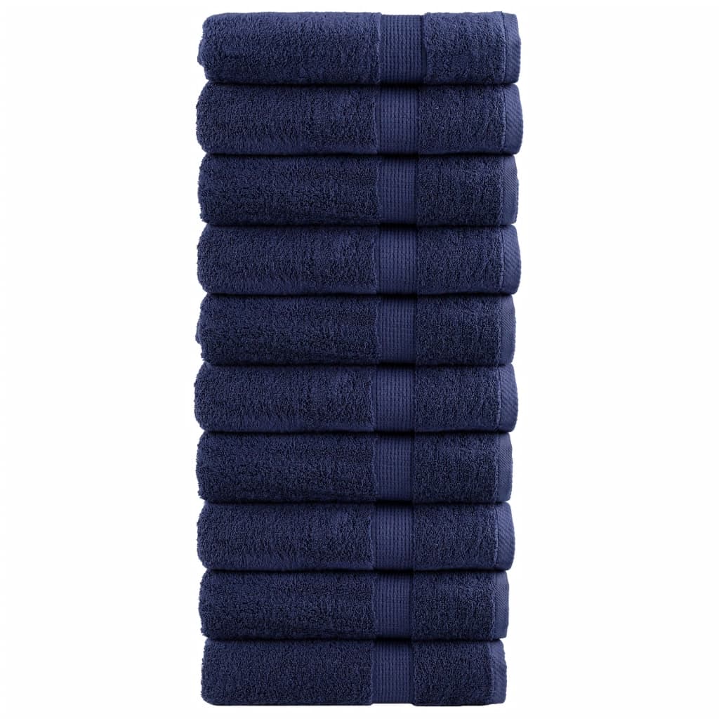 Premium Hand Towels "SOLUND" 10 pcs Navy Blue 50x100 cm 600 gsm