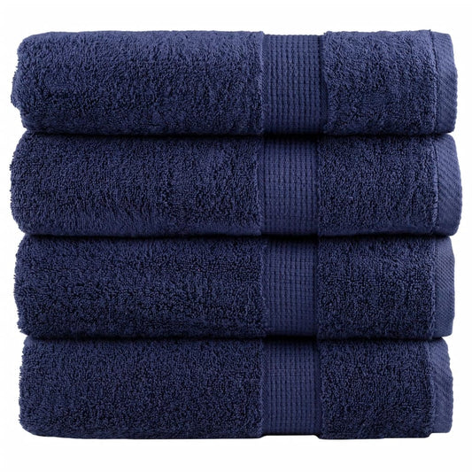 Premium Shower Towels "SOLUND" 4 pcs Navy Blue 70x140 cm 600 gsm