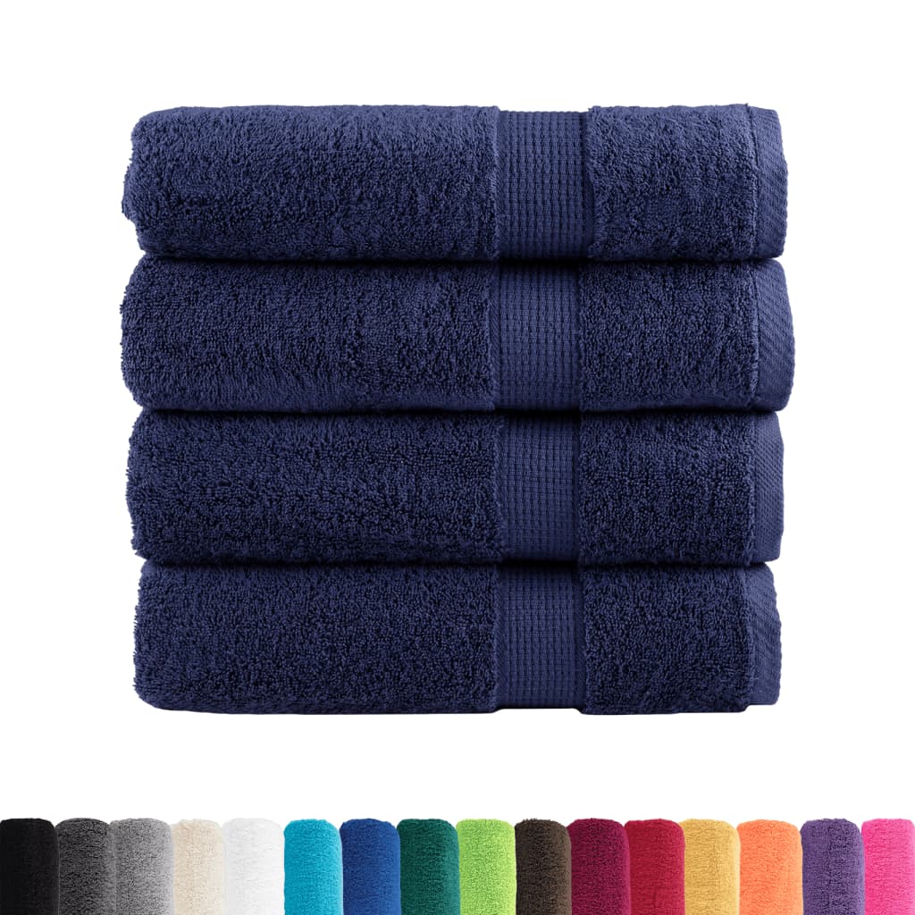 Premium Shower Towels "SOLUND" 4 pcs Navy Blue 70x140 cm 600 gsm
