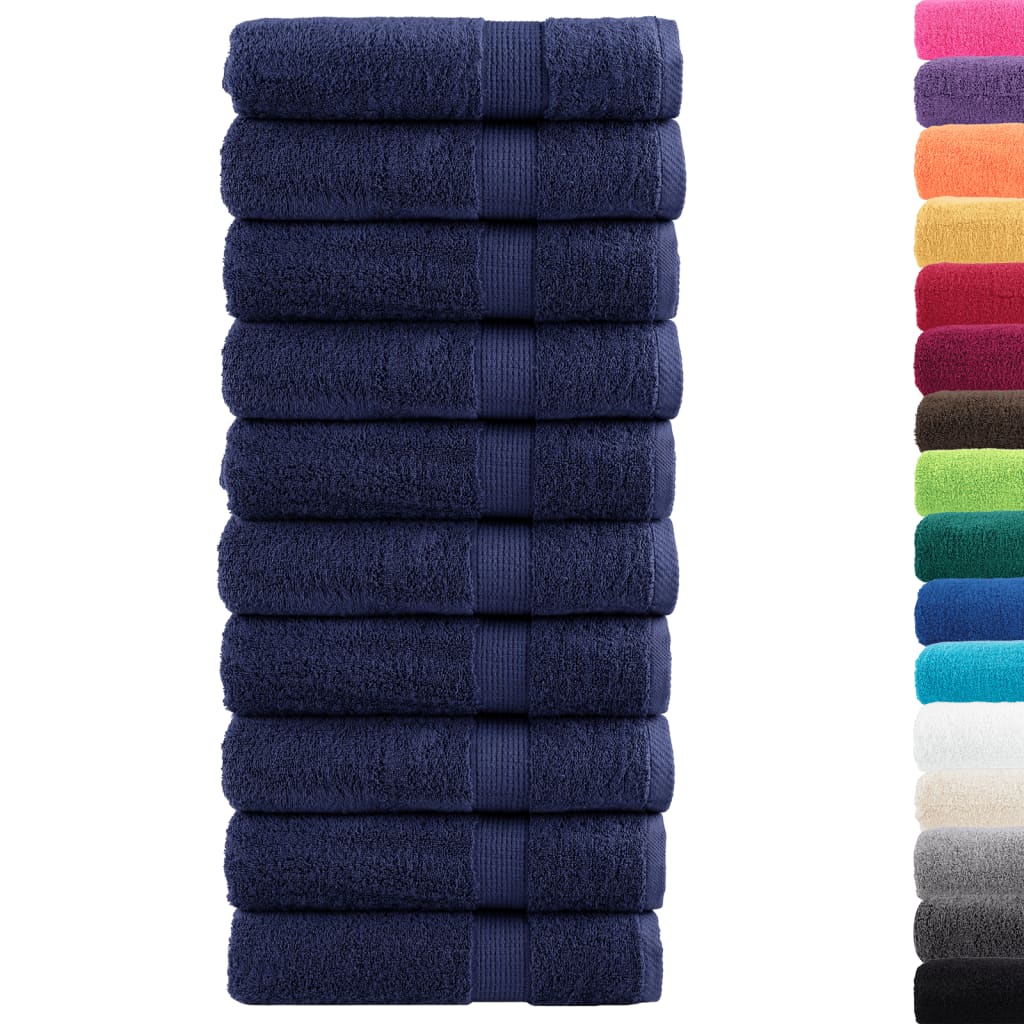 Premium Bath Towels "SOLUND" 10 pcs Navy Blue 100x150 cm 600 gsm