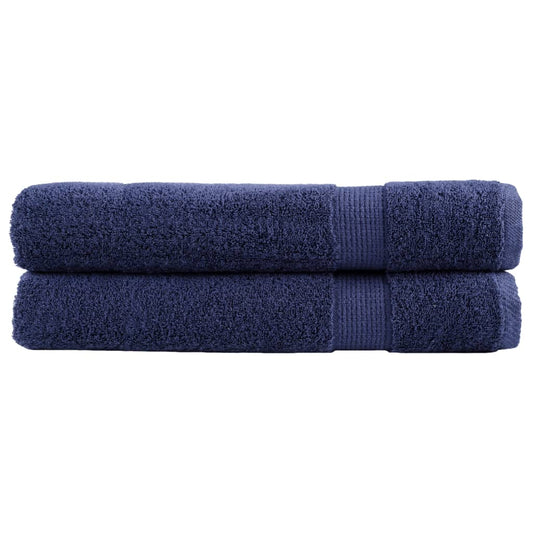 Premium Sauna Towels "SOLUND" 2 pcs Navy Blue 80x200 cm 600 gsm