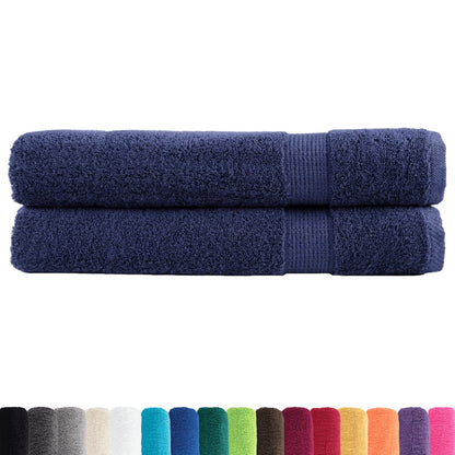 Premium Sauna Towels "SOLUND" 2 pcs Navy Blue 80x200 cm 600 gsm